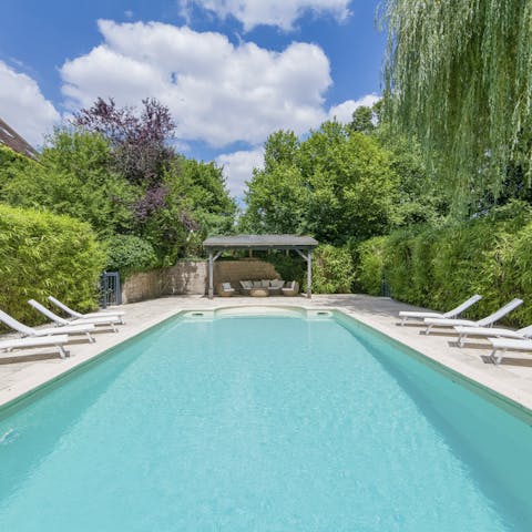 Unwind in the eco-heated pool