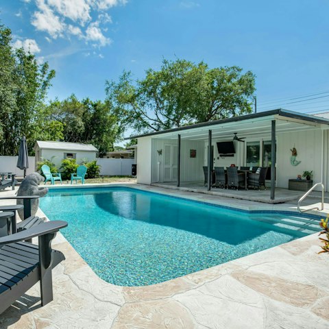 Spend your days enjoying the sunny pool
