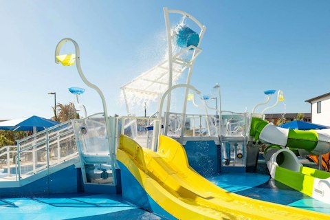 Make a beeline for the slides in the water park