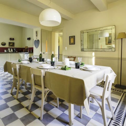 Serve up some fresh local fare paired with French wine at the dining area