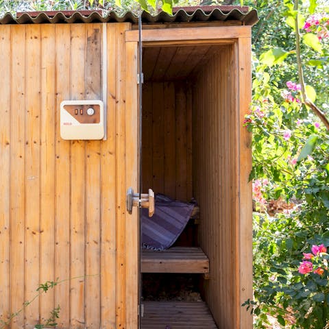 Enjoy a much-needed session in the sauna