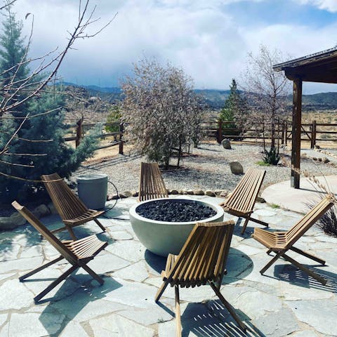 Light up the fire pit and sip drinks under stars