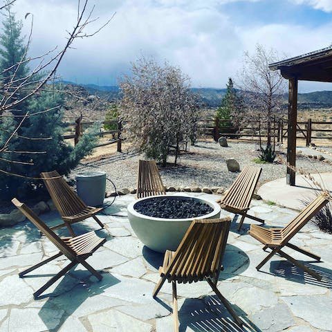 Light up the fire pit and sip drinks under stars