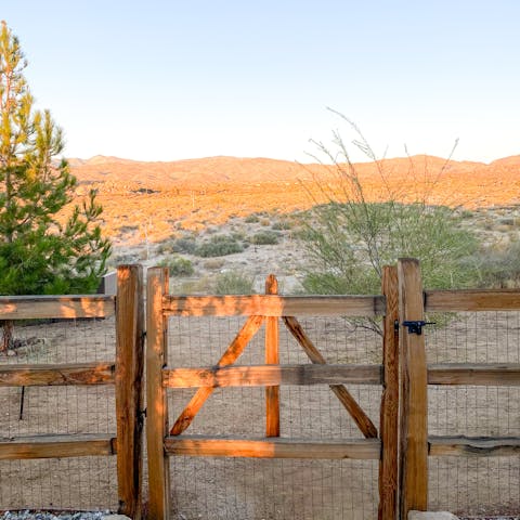 Bask in the silence of your uninhabited desert surroundings