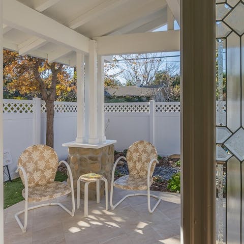 Bring a good book and spend peaceful moments on the front patio