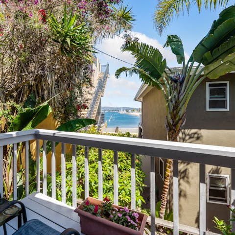 Admire the Pacific glimpses from the balcony