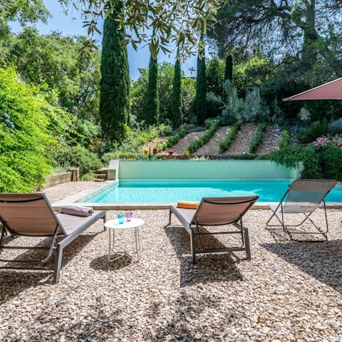 Cool off from the French heat in the private pool