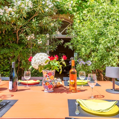 Have a glass of Provence rosé wine on the terrace