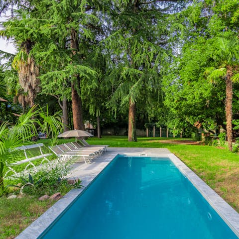 Cool off with a dip in the private swimming pool