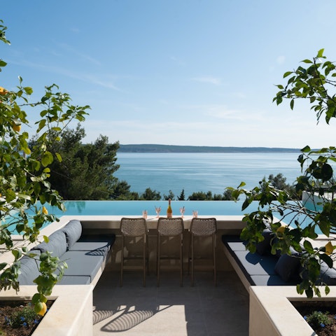 Take in the stunning Adriatic Sea views from the pool and terrace