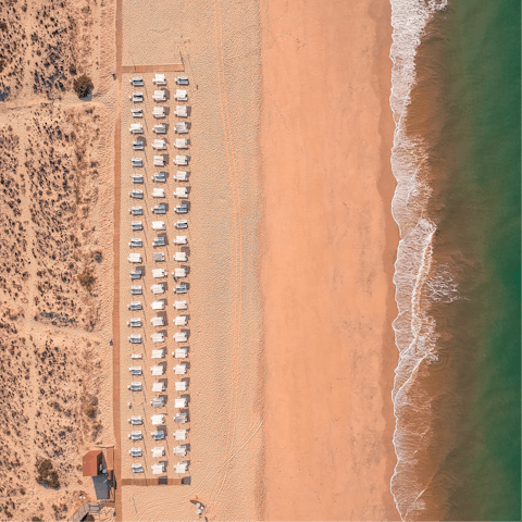 Enjoy day trips to the sandy beach of Praia Mónica Isabel, just 2km away