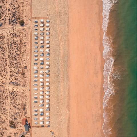 Enjoy day trips to the sandy beach of Praia Mónica Isabel, just 2km away