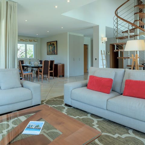 Get cosy in the stylish living room