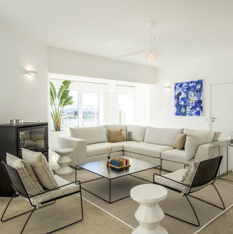 Sink into the sumptuous L-shaped sofa and unwind after a long day