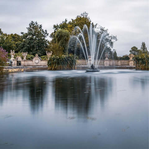Take a morning walk in Hyde Park, five minutes away