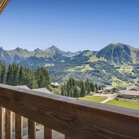 Admire the beautiful views over the Manigod valley