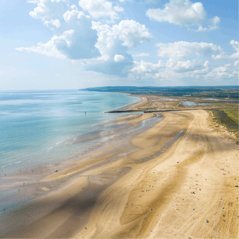 Take a ten minute drive to the majestic Camber Sands