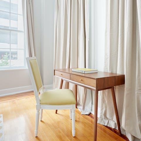 Get a spot of work done at the laptop-friendly desks in bedrooms