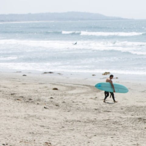 Walk just ten minutes to the sands and boardwalk of North Pacific Beach