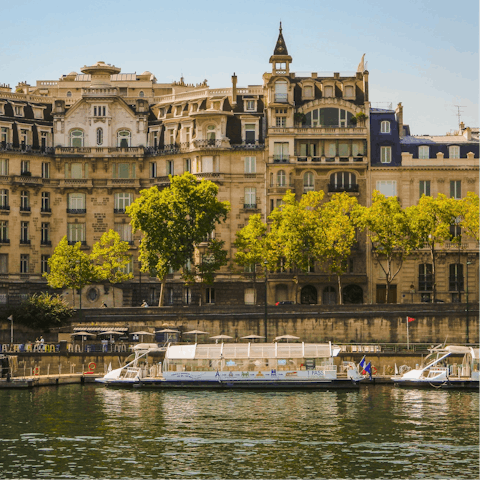 Go for a sunset stroll along the River Seine