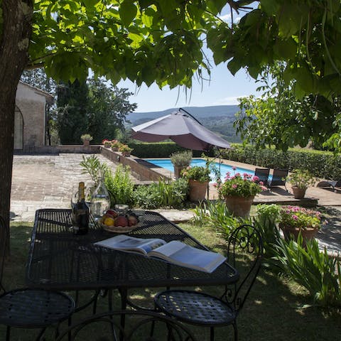 Find a spot of shade and read a good book outside in the garden
