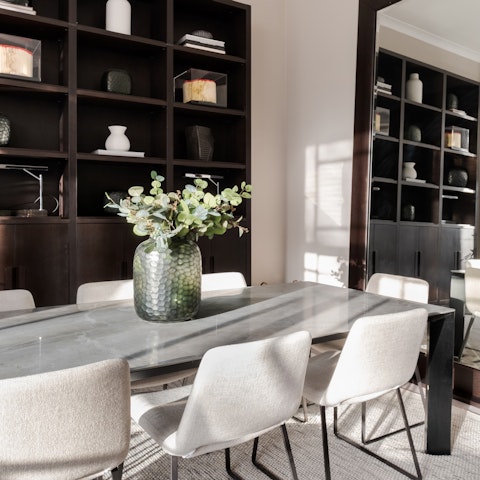 Have a glass of Champagne at the dining table