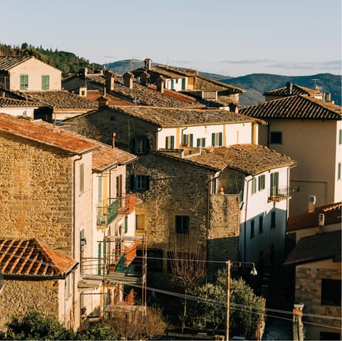 Drive to Cortona in a matter of minutes and take a stroll through the town