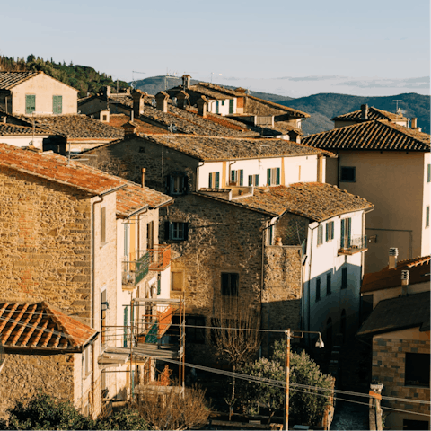 Drive to Cortona in a matter of minutes and take a stroll through the town