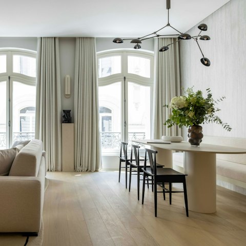 Have a glass of Champagne at the dining table