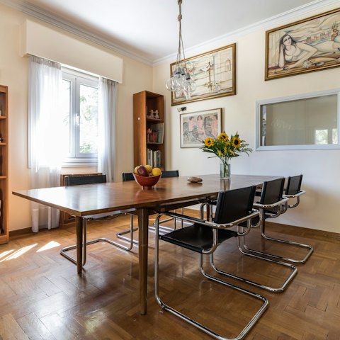 Tuck into a family dinner around the spacious dining table
