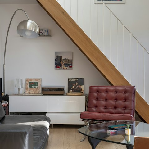 Relax in the Barcelona Chair while listening to a record