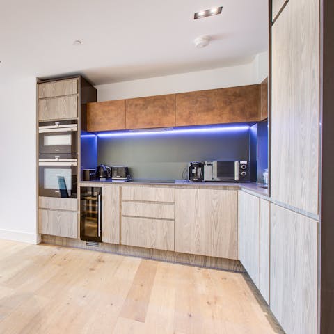 Make yourself at home in the well-equipped kitchen