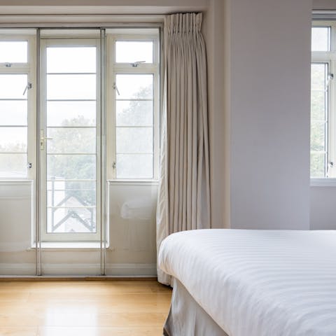 Wake up to light streaming through the bedrooms – the master has a Juliet balcony overlooking the lanes