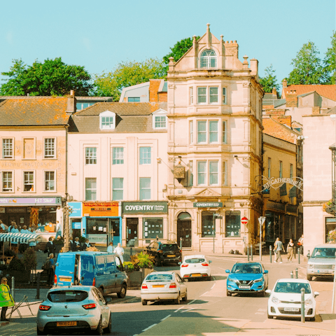 Wander the cobbled streets of nearby Frome