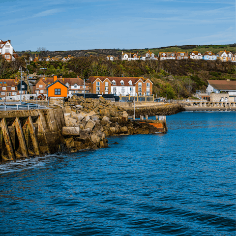 Take a seafront stroll to Folkestone's bustling harbour (thirty-three minutes) or jump in the car (four minutes)