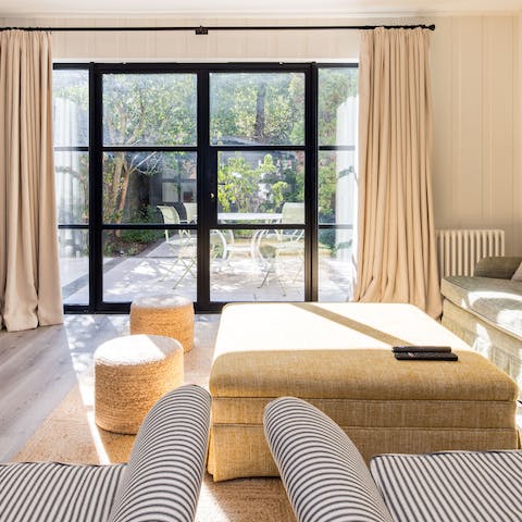 Soak up the dappled sun with your morning coffee