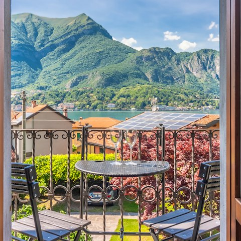 Admire views of Lake Como from the bedroom balconies