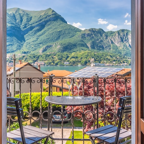 Admire views of Lake Como from the bedroom balconies