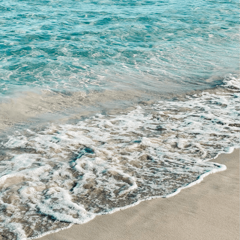 Stroll just 200 metres to reach sandy shores