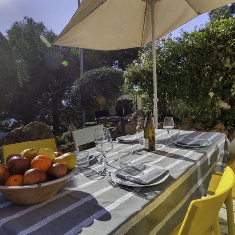 Enjoy a tapas meal in the garden