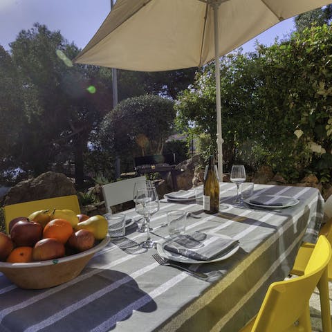 Enjoy a tapas meal in the garden