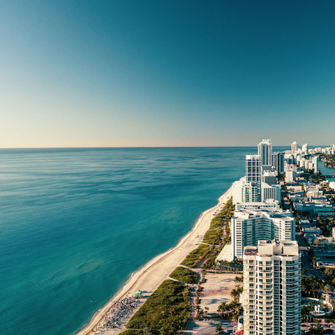 Stay a ten-minute drive from the north end of Miami Beach