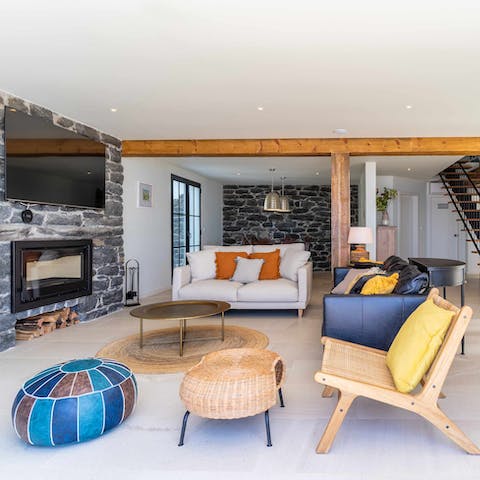 Light the fire and enjoy cosy evenings in the living room