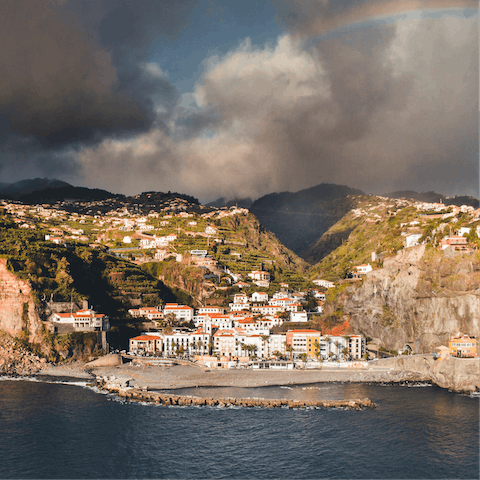 Spend a day exploring the beaches and coves nestled along the coast