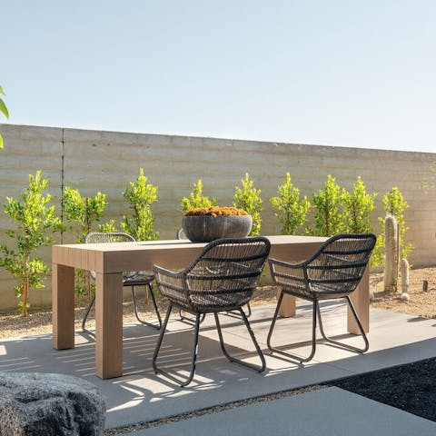 Dine alfresco in this cosy spot