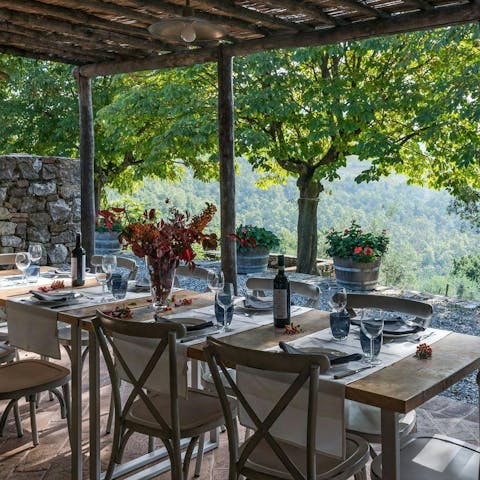 Savour delicious Italian meals served on the terrace