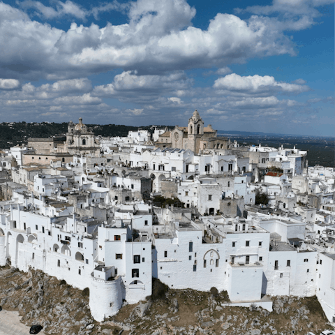 Explore the historic White City of Ostuni – a short drive away
