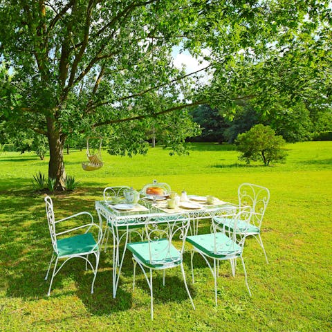 Serve afternoon tea in a shady spot on the lawn