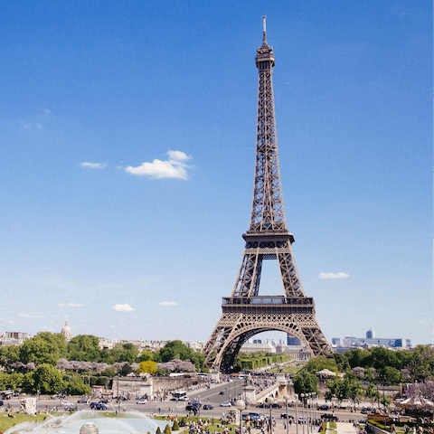 Enjoy the views from the Eiffel Tower, a short walk away