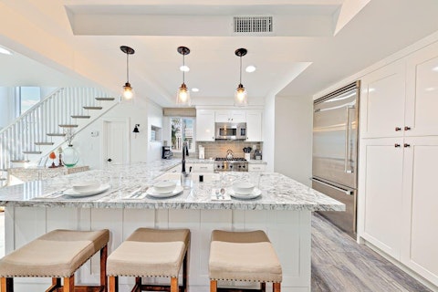 Cook and catch up at the spacious breakfast bar